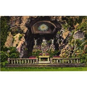 Vintage Postcard The‎ Grotto Sanctuary of Our Sorrowful Mother Portland Oregon